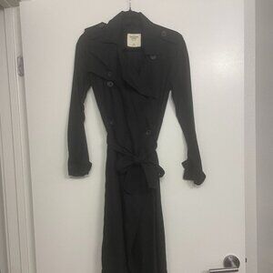 Abercrombie Lightweight Black Trench Coat - XS